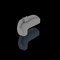 Multi Person Sofa in Light Gray and Navy Blue with Curved Design and Pillow