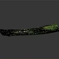 Green Terrain Model With Grass Covered Surface And White E Shaped Structure