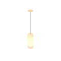 Elegant Modern Cylindrical Pendant Lights With Frosted Glass And Golden Top Design