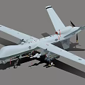 Military Combat Fighter Drone With Long Wingspan Propeller Weapon Payload And Tail Number 155