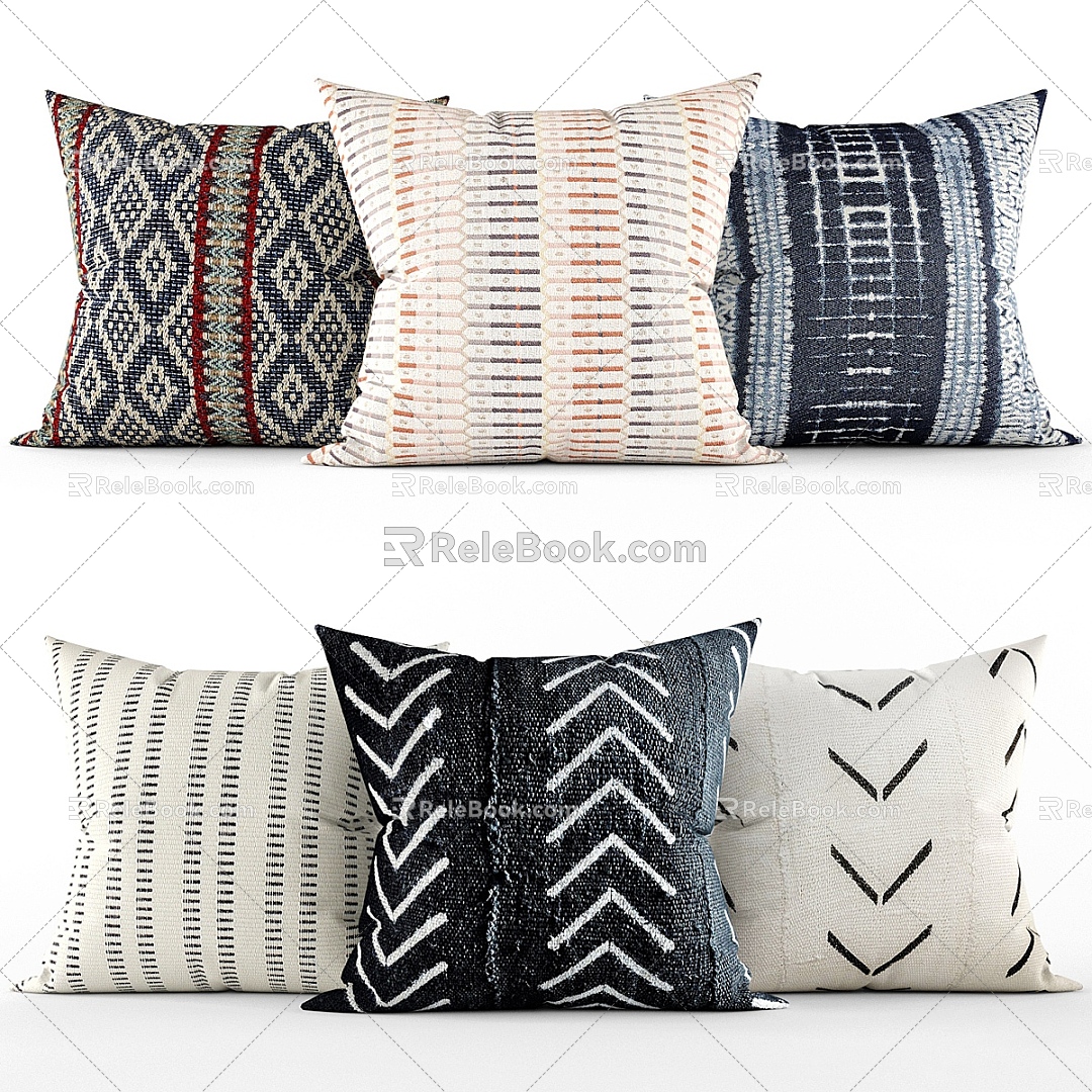 Square Pillow Sofa Pillow Fabric Pillow 3d model