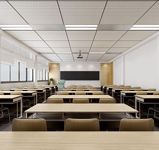 modern classroom 3d model