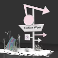 Fashion Week Exhibition Display Featuring Transparent Dome White House Hanging Round Lights And Decorations