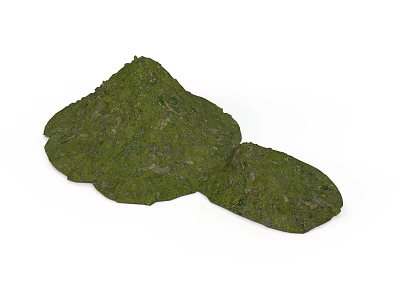 Mossy Green Terrain Scene Component With Natural Textured Surface And Irregular Shape 3d model