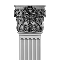Classic Fluted Roman Columns With Decorative Base And White Shaft Design