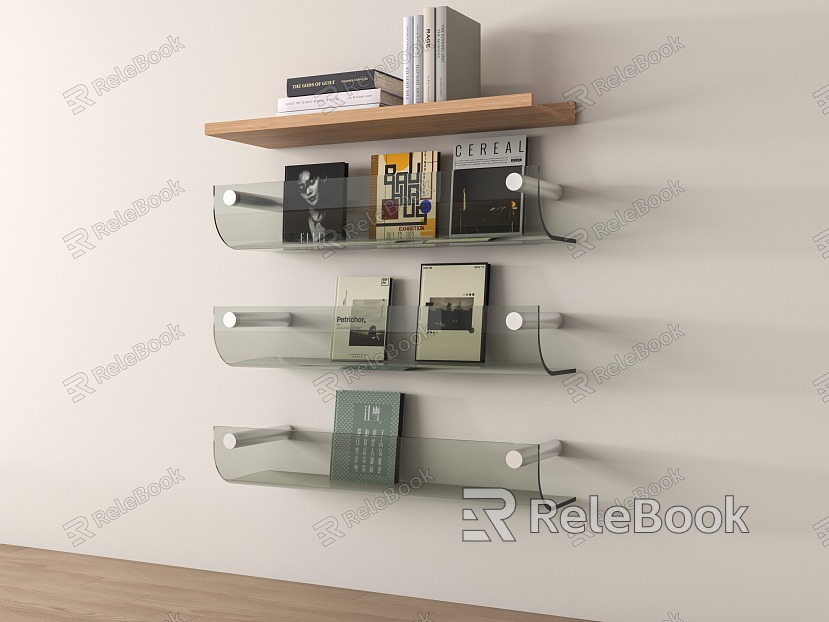 Modern Wall Storage Rack Bookshelf Decorative Rack model