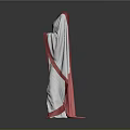 Traditional Red And White Sari With Flowy Fabric And Elegant Drape