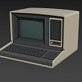 Vintage Retro Desktop Computer With Classic Monitor And Built In Keyboard