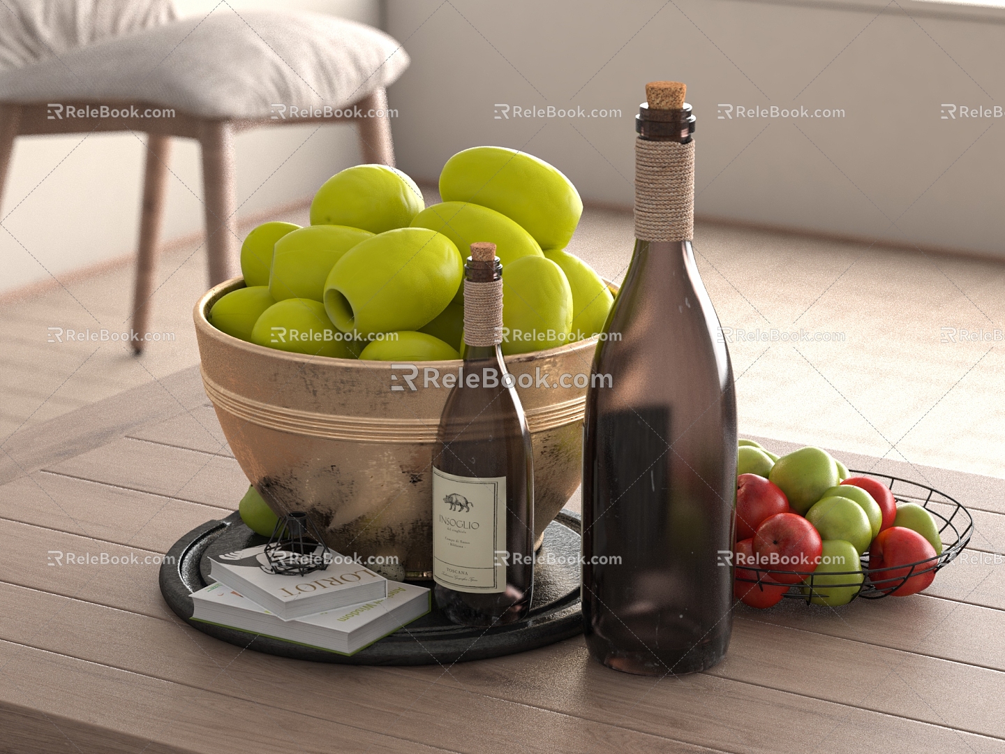 Fruit fruit plate ornaments 3d model