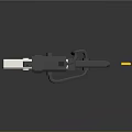 Futuristic Modern Weapon With White Gray Orange Components Blue Scope And Yellow Muzzle 3d model