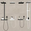 Modern Shower Embedded Shower Constant Temperature Shower Switch Top Spray Shower 3d model