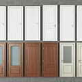 Swing Doors Collection With Various Designs Colors And Glass Panel Features 3d model