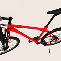 Red Frame Bicycle Featuring Black Seat Handlebar And Spoked Wheels 3d model