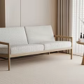 Modern double sofa side a few dry branches 3d model