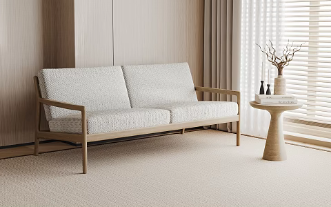 Modern double sofa side a few dry branches 3d model