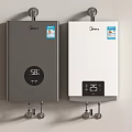 Midea Grey And White Water Heaters With Digital Temperature Displays Wall Mounted For Home