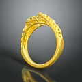 Elegant Luxurious Gold Ring With Intricate Carved Patterns For Fashion Accessory