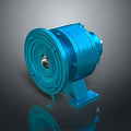 Blue Industrial Circular Mechanical Component With Central Hole And Stable Base 3d model