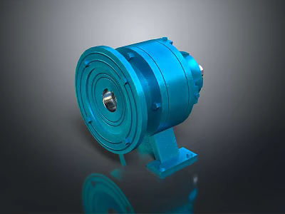 Blue Industrial Circular Mechanical Component With Central Hole And Stable Base 3d model