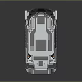 Futuristic Cosmic Space Vehicle With Aerodynamic Metallic Design And Blue Transparent Panels