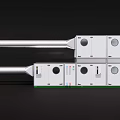 Industrial Control Equipment with Multiple White Enclosures Long Pipes and Circular Ports