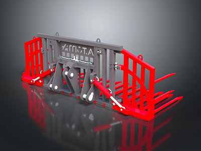 ECOTTA Industrial Machinery Attachment With Red And Gray Metal Frame Structure Design 3d model