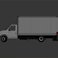 White Box Truck Exterior Design With Cargo Container And Wheels 3d model
