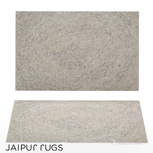 Square Rug with Light Gray Textured Surface for Modern Living Room Decor 3d model 