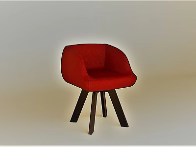 Modern Leisure Chair Red Chair 3d model