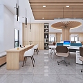 Modern public office area Open office area 3d model