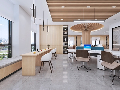 Modern public office area Open office area 3d model