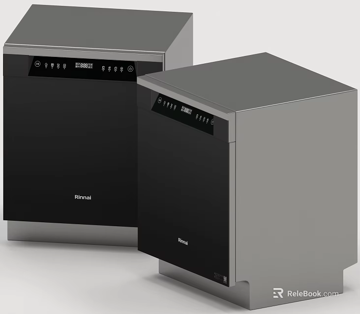 Midea Modern Daily Electrical Appliances With Black Silver Finish And Digital 3d model 