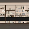 Bookcase Bookshelf Storage Rack Book Ornaments 3d model