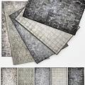 Stylish Square Rugs with Various Geometric Patterns Neutral Tones for Modern Home Decor 3d model