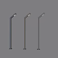 Modern Outdoor Lights with Curved Head and Vertical Pole Design for Garden Pathway