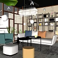 Modern Front Desk Public Office Area Service Desk Office Rest Area 3d model