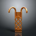 Stylish Gold Metal Hardware Tool Hook Featuring Intricate Woven Design for Home Decor