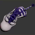 Cute 3D Cartoon Zebra With Purple Mane Tail Stripes Pink Nose And Blue Eyes