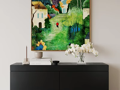 Abstract Landscape Illustration Decorative Painting 3d model