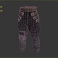 Dark Gray Pants With Brown Belt Buckle Straps Knee Patches And Leg Straps