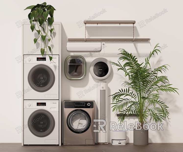 Washing machine green plant mopping robot air conditioner model