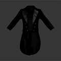 Black Formal Tuxedo With Double Breasted Buttons And Satin Lapel Design