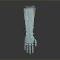 Futuristic Sci Fi Game Movie Character With Light Blue And Orange Mechanical Arm Design