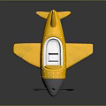 Yellow Single Seat Toy Passenger Plane With Propeller 3D Model Design 3d model