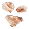 Modern Pleated Chandeliers With Shell Shaped Layered Design Cream Beige Color For Interior Decor