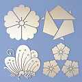 Japanese-style Metal Carved Traditional Pattern Carved Pattern 3d model