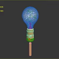 Transparent Light Bulb With Golden Base And Reflective Surface Design