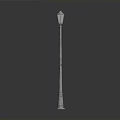Outdoor Street Lamp With Blue Lampshade And Metal Pole Design