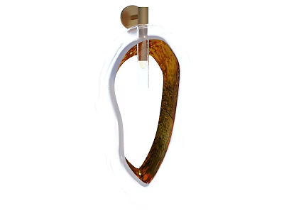 Contemporary Wall Lamp With Curved White Frame And Gold Metal Accent For Home Decor 3d model