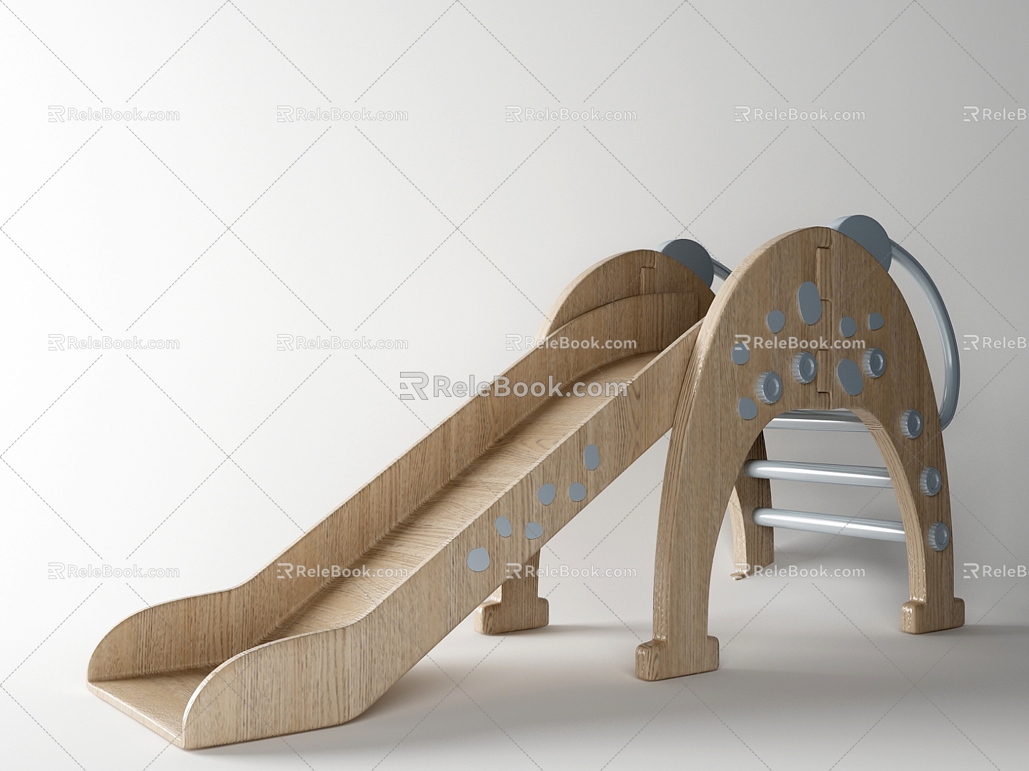 Log Color Children's Slide Children's Drawing Slide 3d model